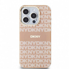 Kryt DKNY Repeat Texture Pattern Stripe na Apple iPhone 14 Pro Max MagSAFE  Růžový