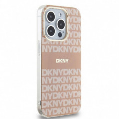 Kryt DKNY Repeat Texture Pattern Stripe na Apple iPhone 14 Pro Max MagSAFE  Růžový