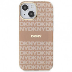 Kryt DKNY Repeat Texture Pattern Stripe na Apple iPhone 15 Plus MagSAFE  Růžový