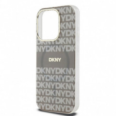 Kryt DKNY Repeat Texture Pattern Stripe na Apple iPhone 15 Pro MagSAFE  Béžový