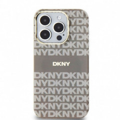 Kryt DKNY Repeat Texture Pattern Stripe na Apple iPhone 15 Pro Max MagSAFE  Béžový