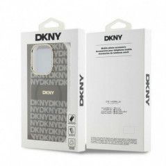 Kryt DKNY Repeat Texture Pattern Stripe na Apple iPhone 15 Pro Max MagSAFE  Béžový