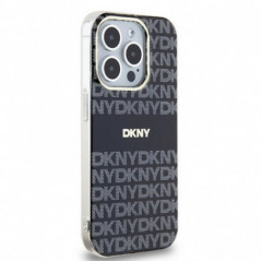 Kryt DKNY Repeat Texture Pattern Stripe na Apple iPhone 13 Pro Max MagSAFE  Černý
