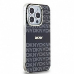Kryt DKNY Repeat Texture Pattern Stripe na Apple iPhone 14 Pro MagSAFE  Černý