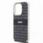 Kryt DKNY Repeat Texture Pattern Stripe na Apple iPhone 14 Pro Max MagSAFE  Černý