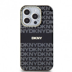 Kryt DKNY Repeat Texture Pattern Stripe na Apple iPhone 15 Pro Max MagSAFE  Černý