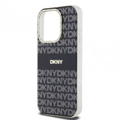 Kryt DKNY Repeat Texture Pattern Stripe na Apple iPhone 15 Pro Max MagSAFE  Černý
