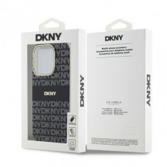 Kryt DKNY Repeat Texture Pattern Stripe na Apple iPhone 15 Pro Max MagSAFE  Černý