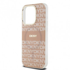 Kryt DKNY Repeat Texture Pattern Stripe na Apple iPhone 13 Pro MagSAFE  Růžový