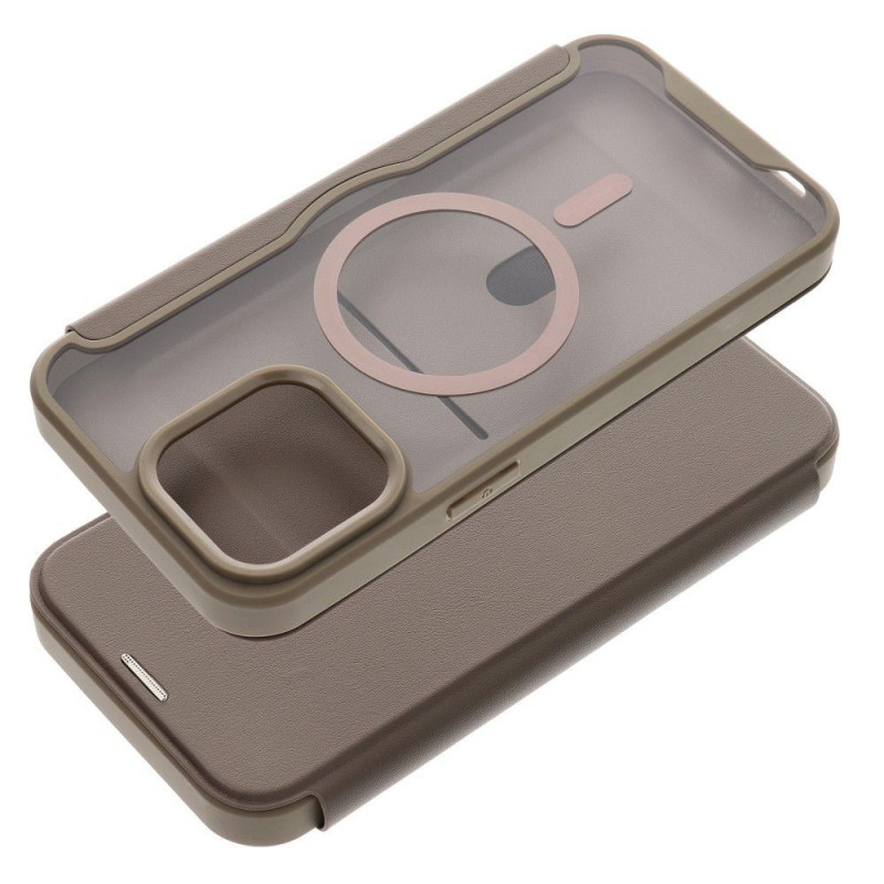 Peněženkové pouzdro Smart Mag Book na Apple iPhone 16 Pro Max Elegantní  MagSAFE  Titanový