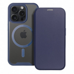 Peněženkové pouzdro Smart Mag Book na Apple iPhone 16 Elegantní  MagSAFE  Modrý