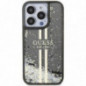 Kryt Guess Liquid Glitter Gold Stripes na Apple iPhone 15 Pro Max Černý