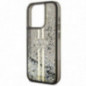 Kryt Guess Liquid Glitter Gold Stripes na Apple iPhone 15 Pro Max Černý