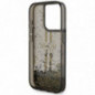 Kryt Guess Liquid Glitter Gold Stripes na Apple iPhone 15 Pro Max Černý