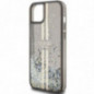 Kryt Guess Liquid Glitter Gold Stripes na Apple iPhone 15 Černý