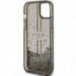 Kryt Guess Liquid Glitter Gold Stripes na Apple iPhone 15 Černý