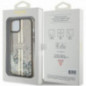 Kryt Guess Liquid Glitter Gold Stripes na Apple iPhone 15 Černý