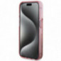 Kryt Guess Liquid Glitter Gold Stripes na Apple iPhone 15 Pro Max Růžový