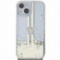 Kryt Guess Liquid Glitter Gold Stripes na Apple iPhone 15 Plus Průhledný