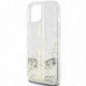 Kryt Guess Liquid Glitter Gold Stripes na Apple iPhone 15 Plus Průhledný