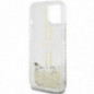 Kryt Guess Liquid Glitter Gold Stripes na Apple iPhone 15 Plus Průhledný