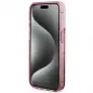Kryt Guess Liquid Glitter Gold Stripes na Apple iPhone 15 Pro Růžový