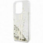 Kryt Guess Liquid Glitter Gold Stripes na Apple iPhone 15 Pro Max Průhledný