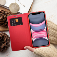 Peněženkové pouzdro LUNA Book Carbon na Samsung Galaxy A15 LTE Uhlíkové vlákno, Elegantní  Červený