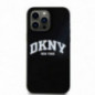 Kryt DKNY Silicone White Arch Logo na Apple iPhone 13 Pro Max MagSAFE  Černý
