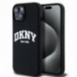 Kryt DKNY Silicone White Arch Logo na Apple iPhone 14 MagSAFE  Černý