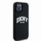 Kryt DKNY Silicone White Arch Logo na Apple iPhone 14 MagSAFE  Černý