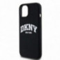 Kryt DKNY Silicone White Arch Logo na Apple iPhone 14 MagSAFE  Černý