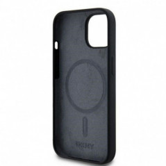 Kryt DKNY Silicone White Arch Logo na Apple iPhone 14 MagSAFE  Černý