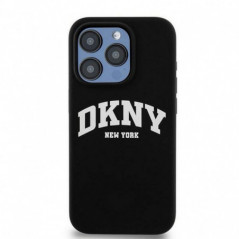 Kryt DKNY Silicone White Arch Logo na Apple iPhone 14 Pro MagSAFE  Černý