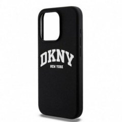 Kryt DKNY Silicone White Arch Logo na Apple iPhone 14 Pro MagSAFE  Černý