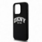 Kryt DKNY Silicone White Arch Logo na Apple iPhone 14 Pro MagSAFE  Černý