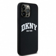 Kryt DKNY Silicone White Arch Logo na Apple iPhone 14 Pro Max MagSAFE  Černý