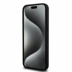 Kryt DKNY Silicone White Arch Logo na Apple iPhone 14 Pro Max MagSAFE  Černý