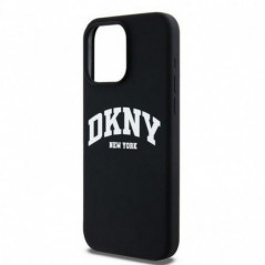 Kryt DKNY Silicone White Arch Logo na Apple iPhone 14 Pro Max MagSAFE  Černý