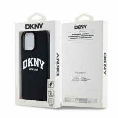 Kryt DKNY Silicone White Arch Logo na Apple iPhone 14 Pro Max MagSAFE  Černý