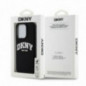 Kryt DKNY Silicone White Arch Logo na Apple iPhone 15 Pro MagSAFE  Černý