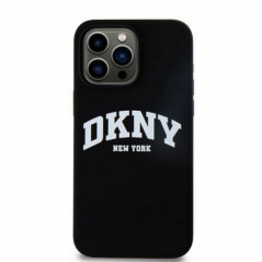 Kryt DKNY Silicone White Arch Logo na Apple iPhone 15 Pro Max MagSAFE  Černý