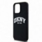 Kryt DKNY Silicone White Arch Logo na Apple iPhone 15 Pro Max MagSAFE  Černý