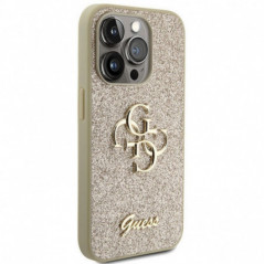 Kryt Guess Fixed Glitter Big 4G na Apple iPhone 15 Pro Zlatý