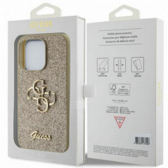 Kryt Guess Fixed Glitter Big 4G na Apple iPhone 15 Pro Max Zlatý