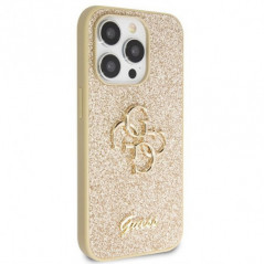 Kryt Guess Fixed Glitter Big 4G na Apple iPhone 14 Pro Max Zlatý