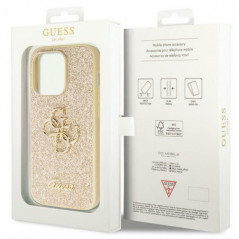 Kryt Guess Fixed Glitter Big 4G na Apple iPhone 14 Pro Max Zlatý