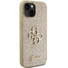 Kryt Guess Fixed Glitter Big 4G na Apple iPhone 15 Plus Zlatý