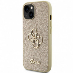 Kryt Guess Fixed Glitter Big 4G na Apple iPhone 15 Plus Zlatý