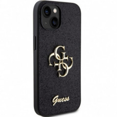 Kryt Guess Fixed Glitter Big 4G na Apple iPhone 15 Černý